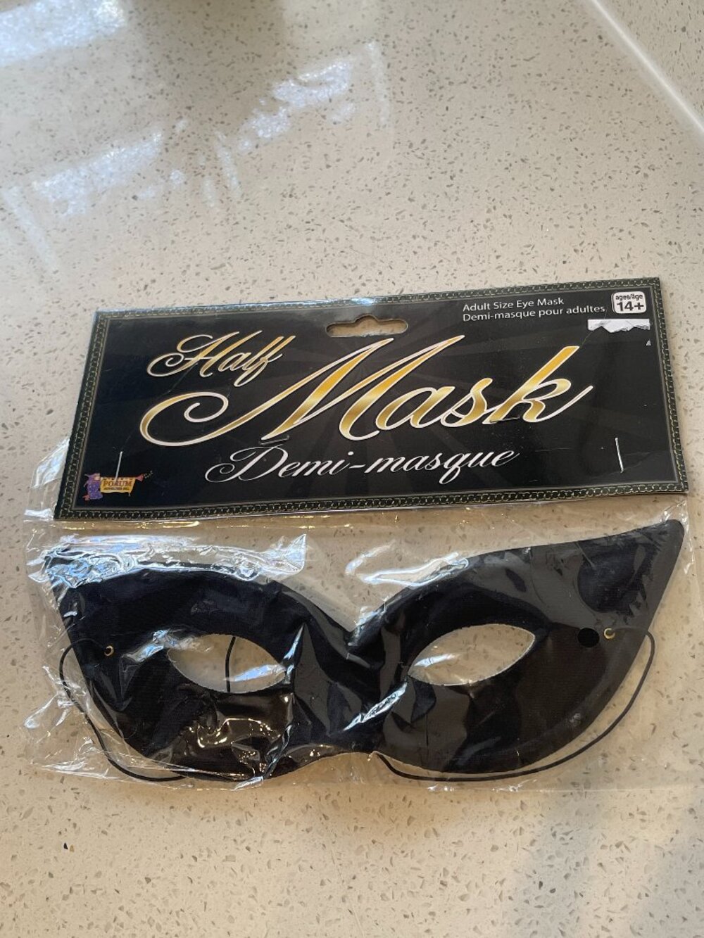 Black Masquerade Half Mask Halloween Costume Adult Eye Mask
